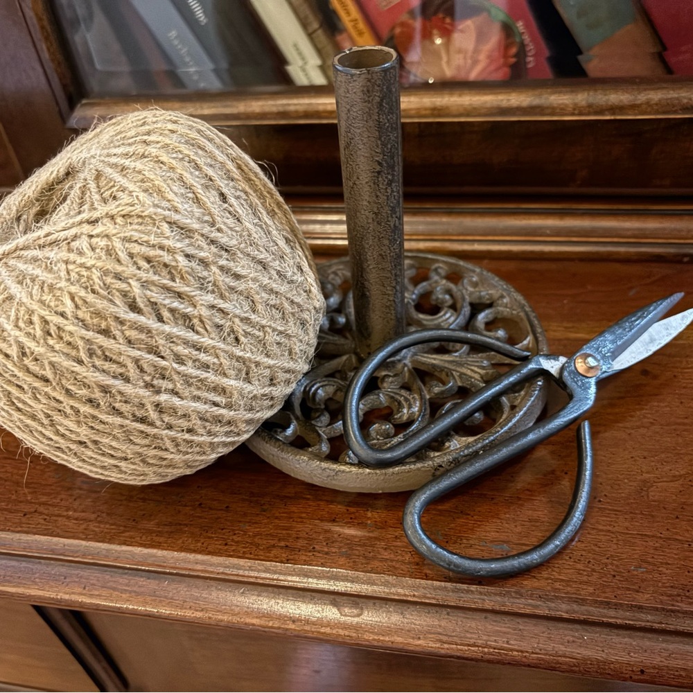 Rustic Twine Holder with Scissors - Picture 2 of 3